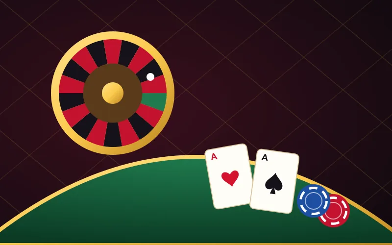 Book of Bet live tables Book of Bet live tables with roulette and playing cards on green felt